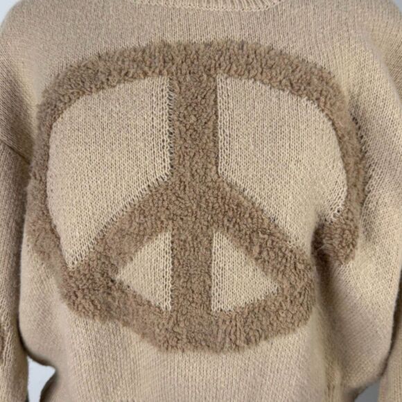 Lot of 2 POL Oversized Womens Sweaters | Peace Sign, Aztec V Neck Pullovers - Picture 4 of 14